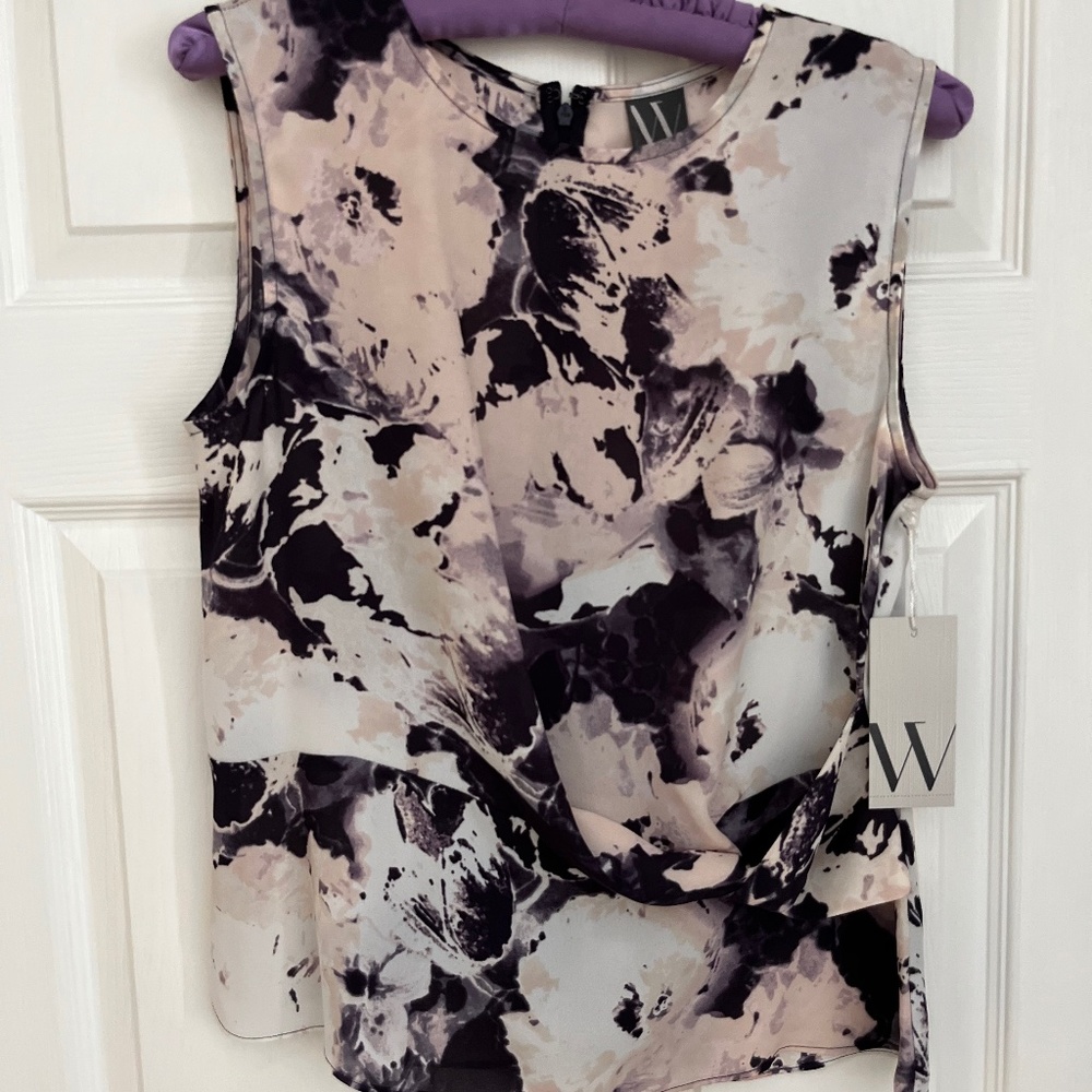 NWT Worthington Women's Round Neck Sleeveless Blouse size PM